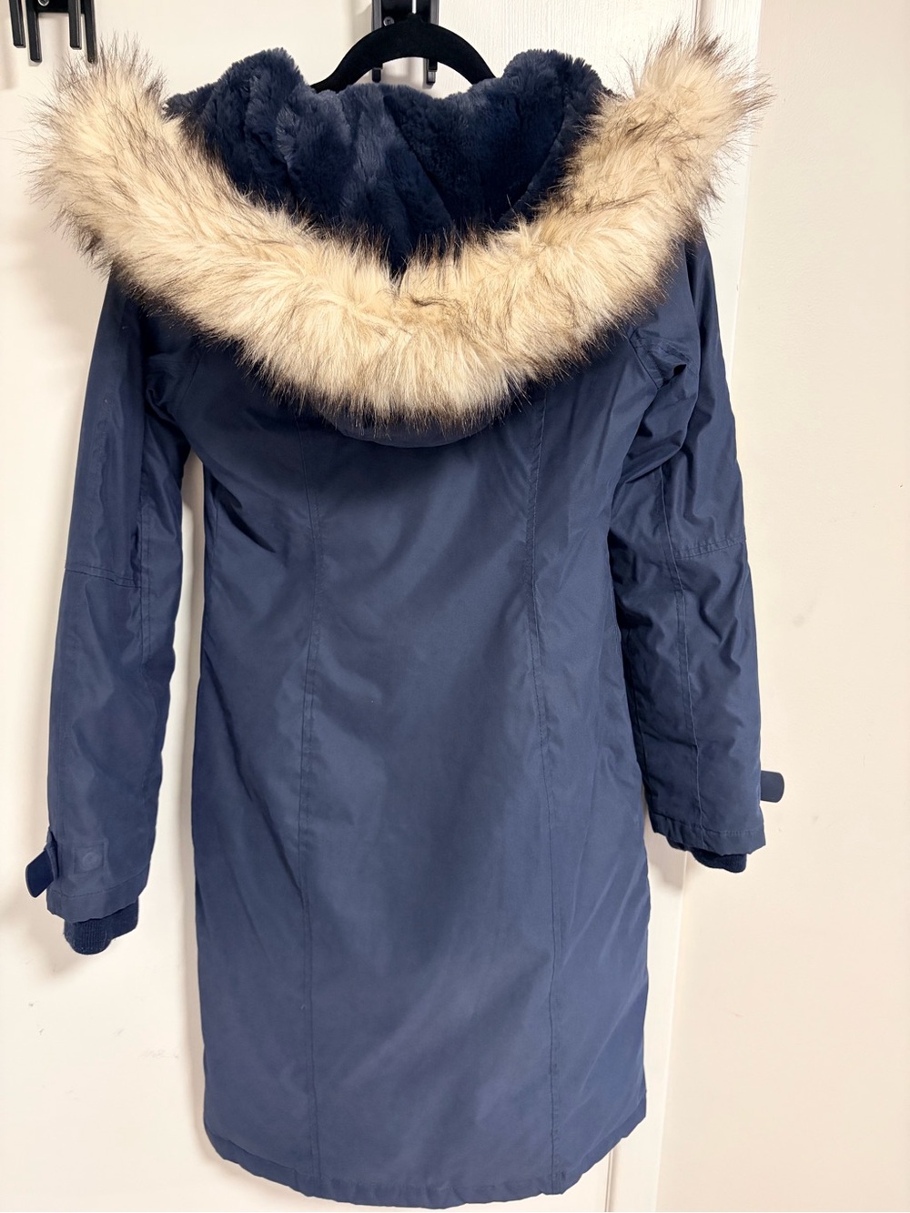 TNA Navy Faux-Fur Trim Hooded Parka